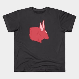 Red Origami Bunny Paper art _ Bunniesmee Kids T-Shirt